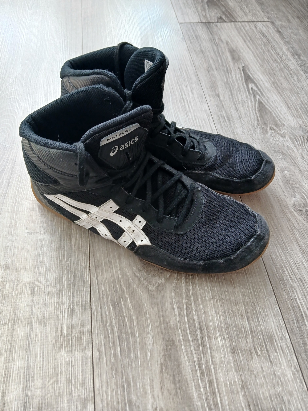 ASICS Matflex Wrestling Shoes Men's US 10 Black White Gum Sole MMA Boxing